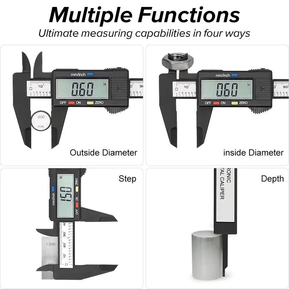 Digital Vernier Caliper Measuring Tool 100 Mm Or 150 Mm Carbon Fiber Electronic Gauge 2