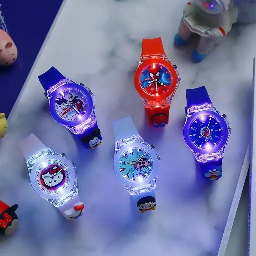 Childrens Flashing Cartoon Figure Watch With Luminous Strap 5