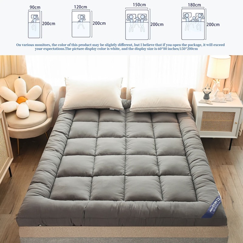 Extra Thick Mattress Topper For Body Pain Relief With Elastic Pocket 3