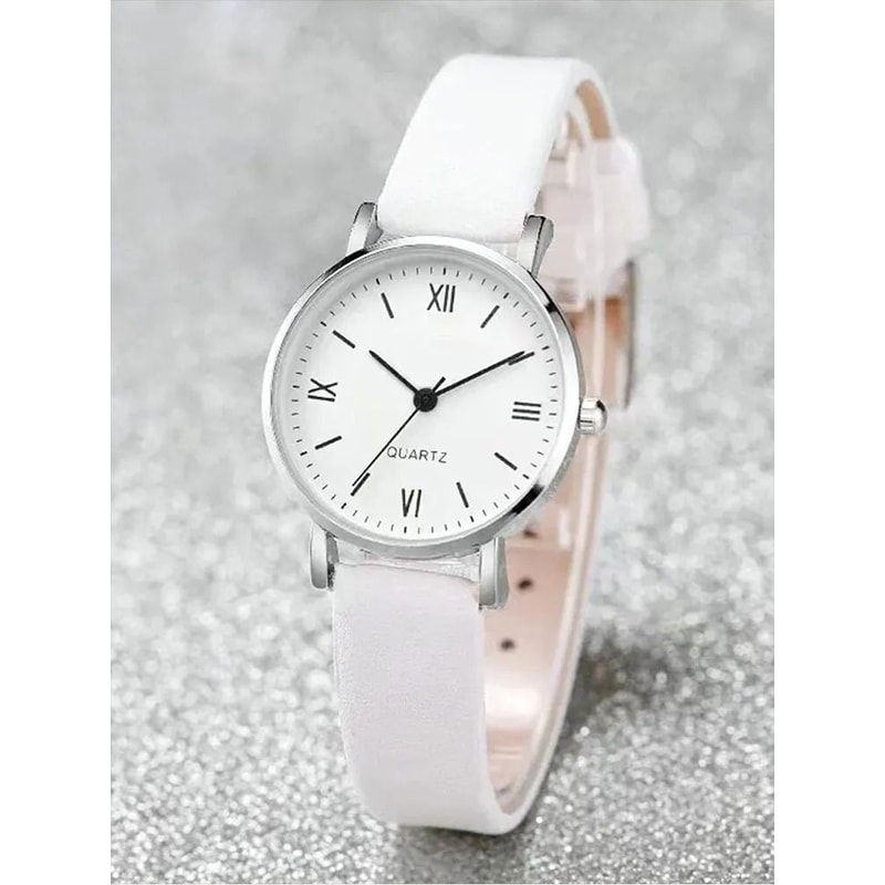 Couple Quartz Watch Set With Leather Bands And Love Pendant Necklace 4 Piece Set 4