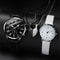 Couple Quartz Watch Set With Leather Bands And Love Pendant Necklace 4 Piece Set 5