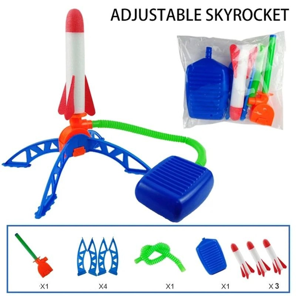 Kids Air Powered Rocket Launcher With Foot Pump For Outdoor Play 9