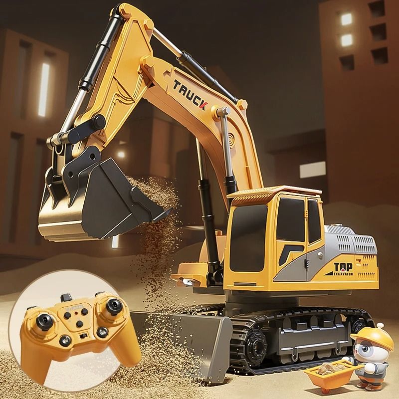 Remote Control Excavator Toy With Lights And Sound For Kids 1