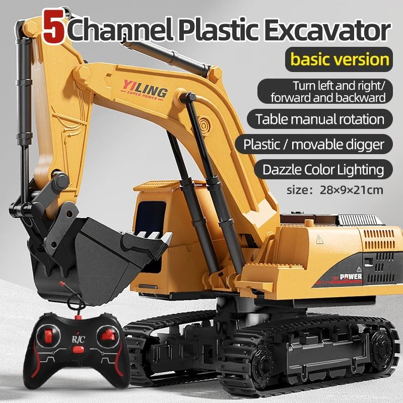 Remote Control Excavator Toy With Lights And Sound For Kids 15