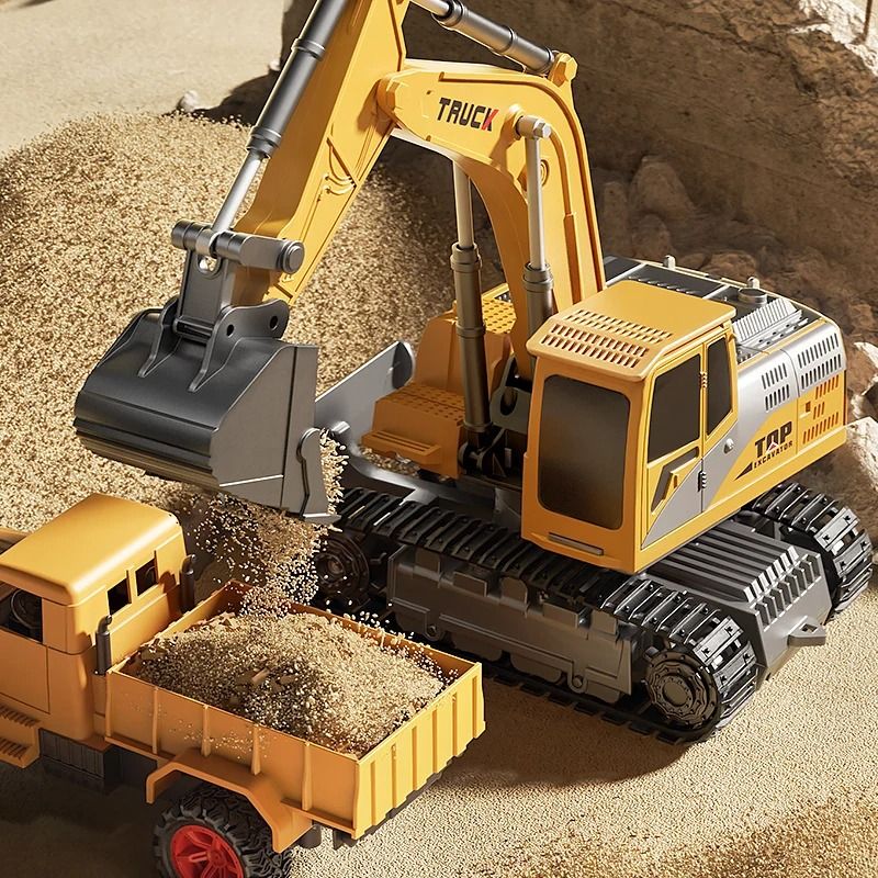 Remote Control Excavator Toy With Lights And Sound For Kids 2