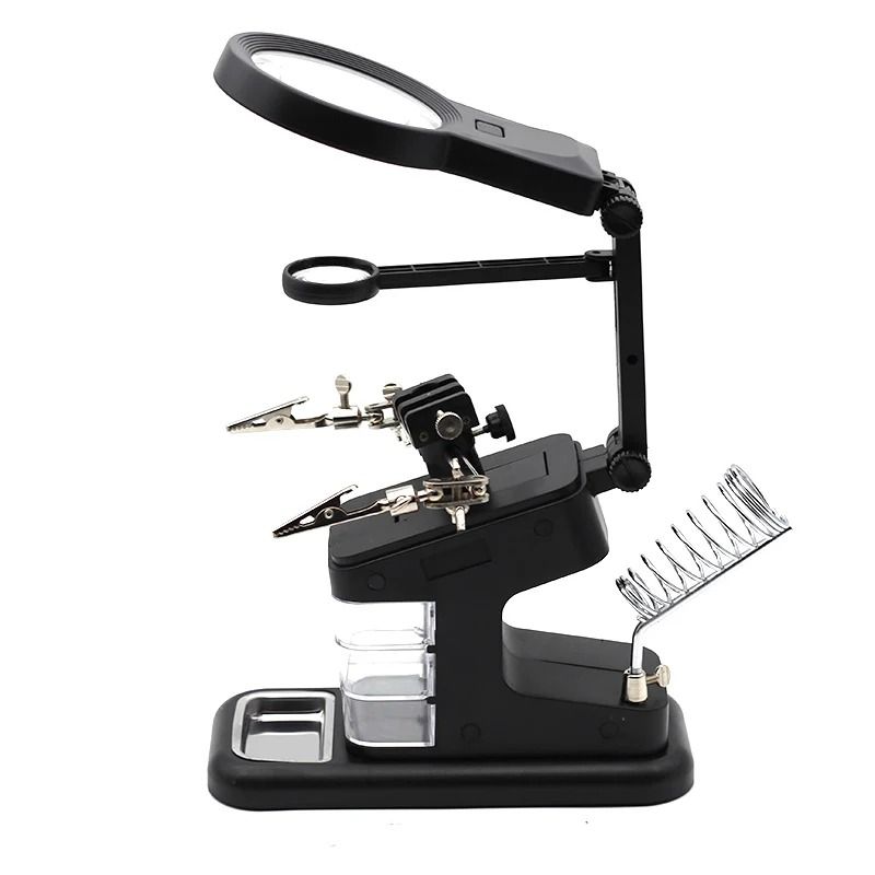 LED Magnifying Glass With Auxiliary Clips And Soldering Stand 1