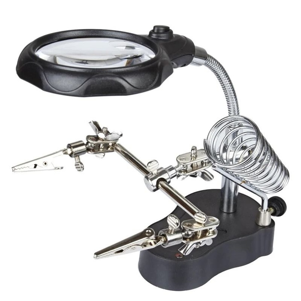 LED Magnifying Glass With Auxiliary Clips And Soldering Stand 6