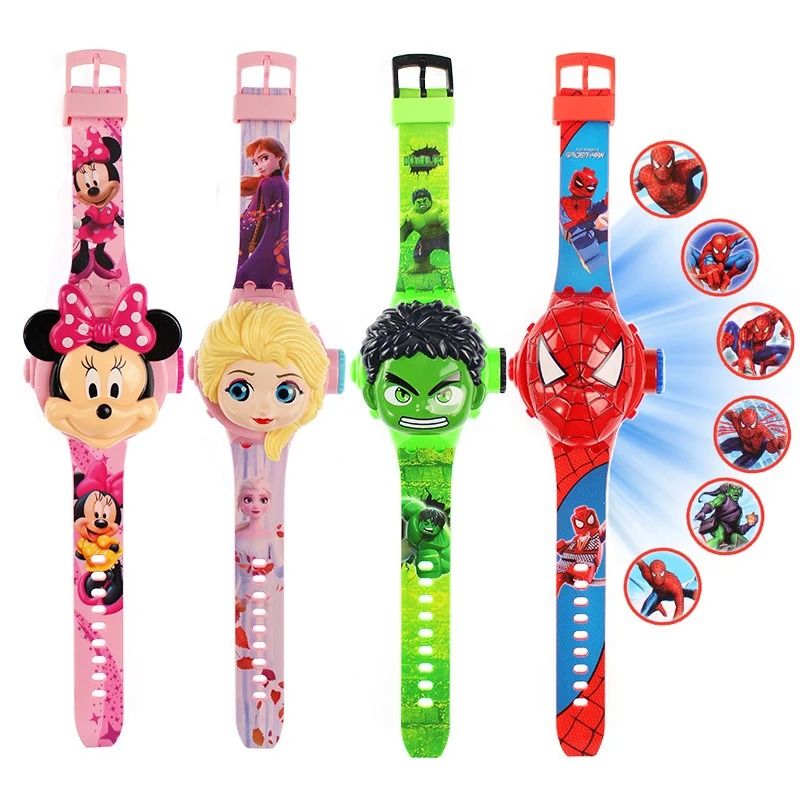 3D Projection Kids Digital Watch With Flip Cover And Cartoon Images 6