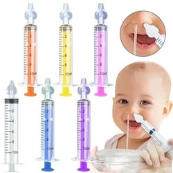 silicone baby nasal aspirator syringe for gentle nose cleaning