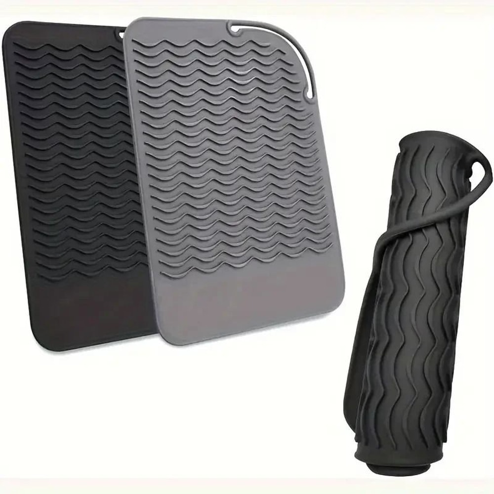 Silicone Heat Resistant Mat And Travel Cover For Curling Irons And Hair Straighteners 4