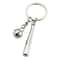 Baseball Keychain With 3D Ball And Bat Pendant 3