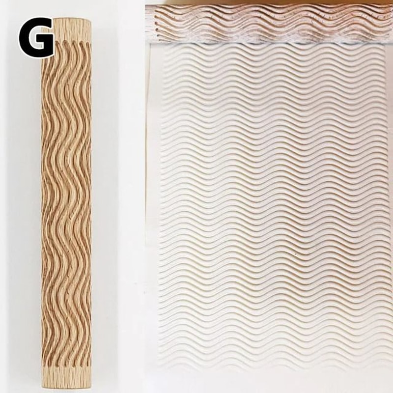 Wooden Texture Rolling Pin For Pottery Clay And DIY Craft Projects 12