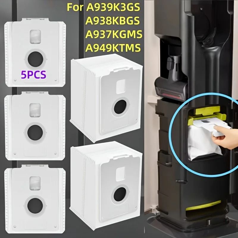 5 Pack Replacement Dust Bags For All In One Tower Vacuum Systems 0