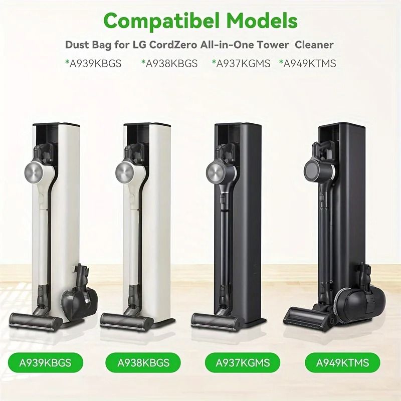 5 Pack Replacement Dust Bags For All In One Tower Vacuum Systems 3