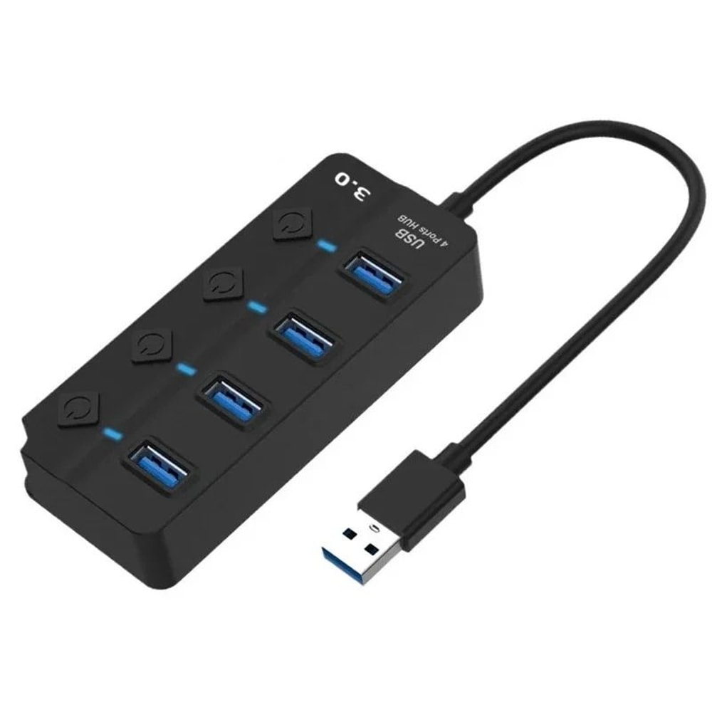 USB Hub 4 In 1 Or 7 In 1 Multi Port Splitter With Independent Power Switch And USB Cable 6