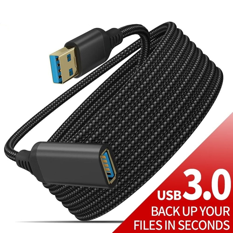 Nylon Braided USB 30 Extension Cable High Speed Data Transfer Male To Female 6