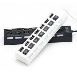 usb hub 7 port multi splitter with power switch for pc and laptop accessories
