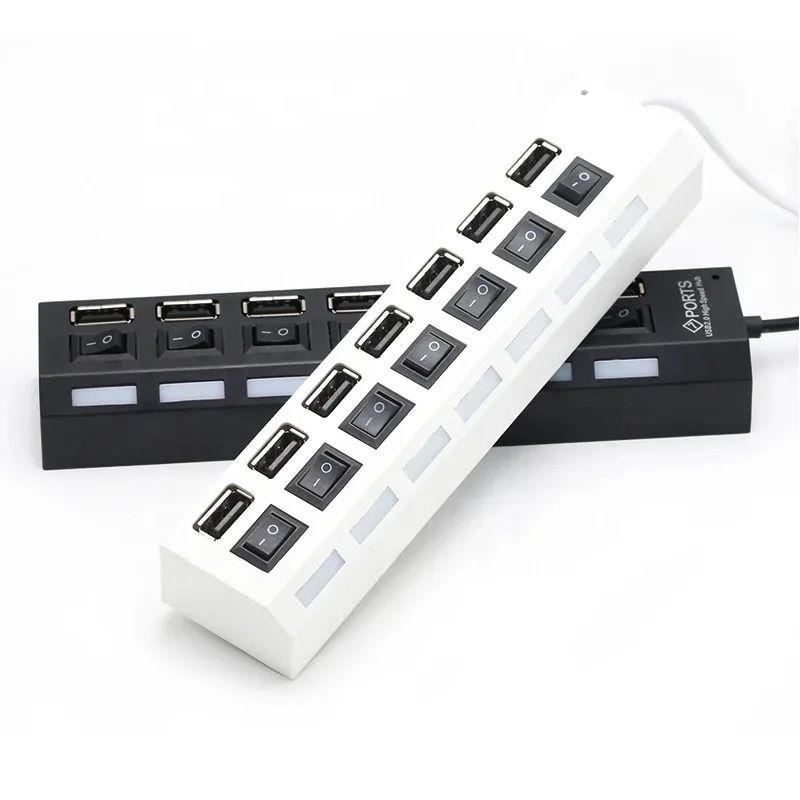 USB Hub 7 Port Multi Splitter With Power Switch For PC And Laptop Accessories 0