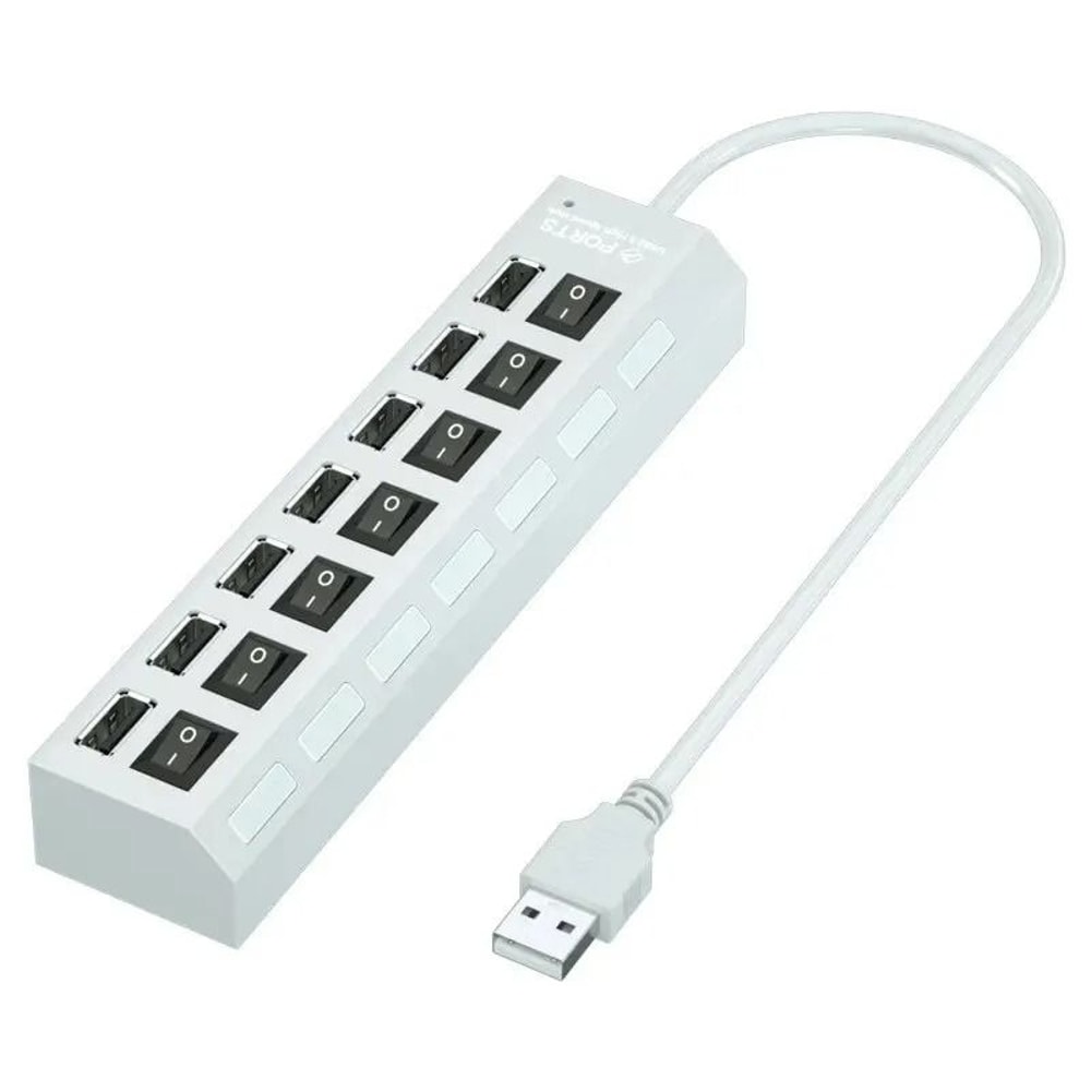 High Speed USB Hub 4 Port Or 7 Port Multi Splitter With LED Switch For PC And Laptop 8