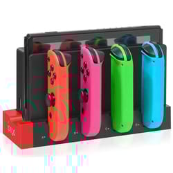 joycon charging dock station compatible with standard and oled models charges up to four controllers