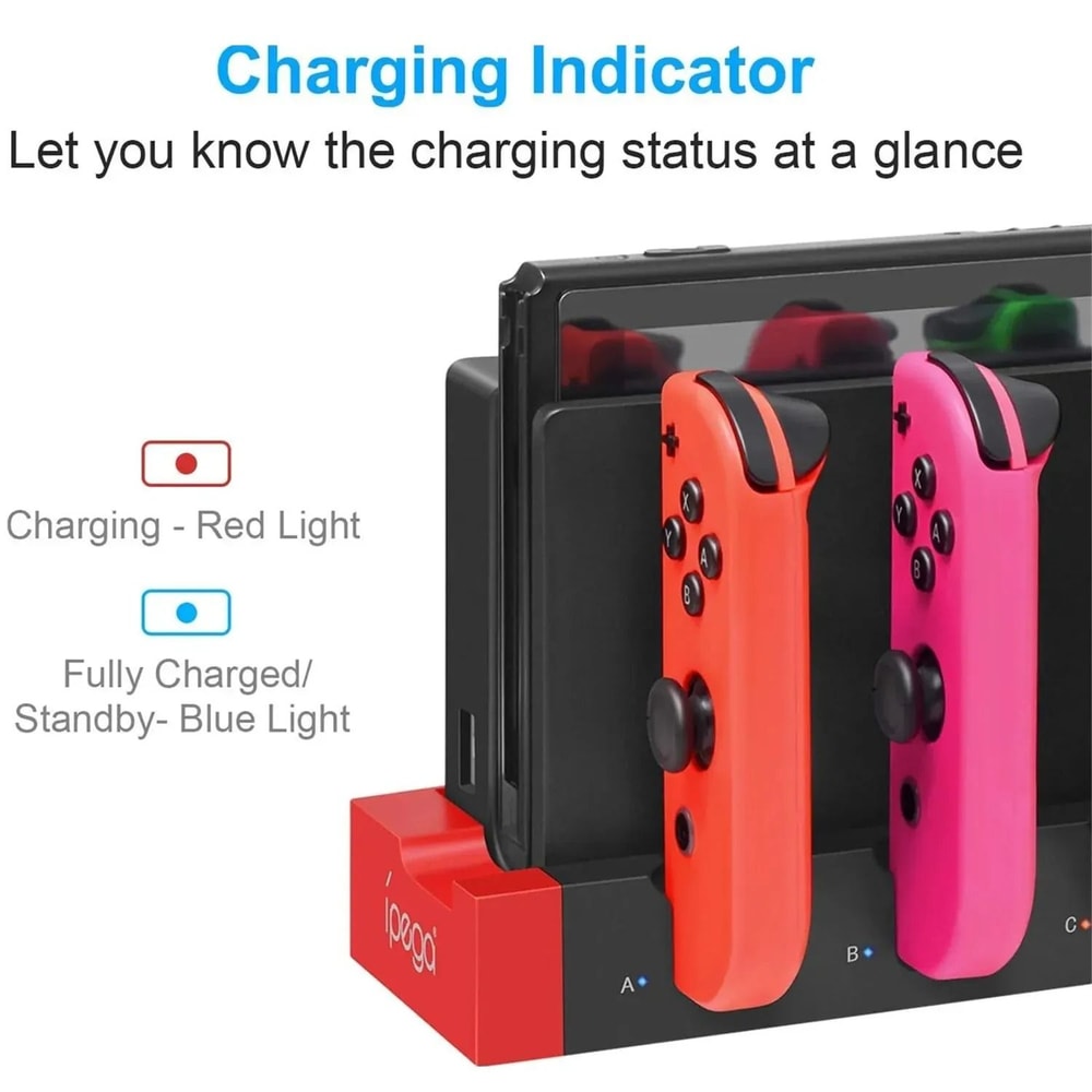 JoyCon Charging Dock Station Compatible With Standard And OLED Models Charges Up To Four Controller 1
