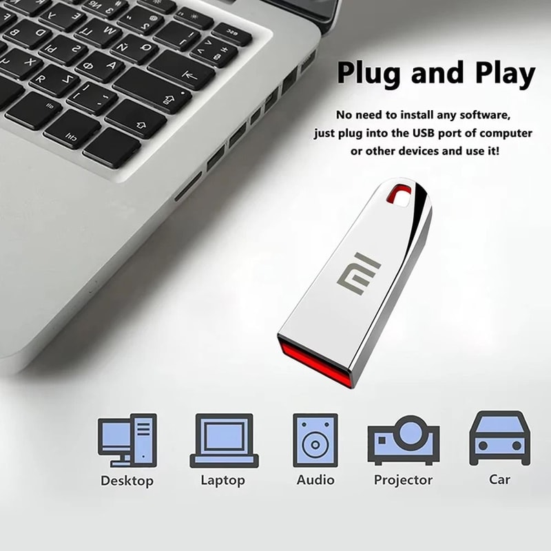 High Speed USB 32 Flash Drive Metal U Disk With Type C And USB Connectors 2