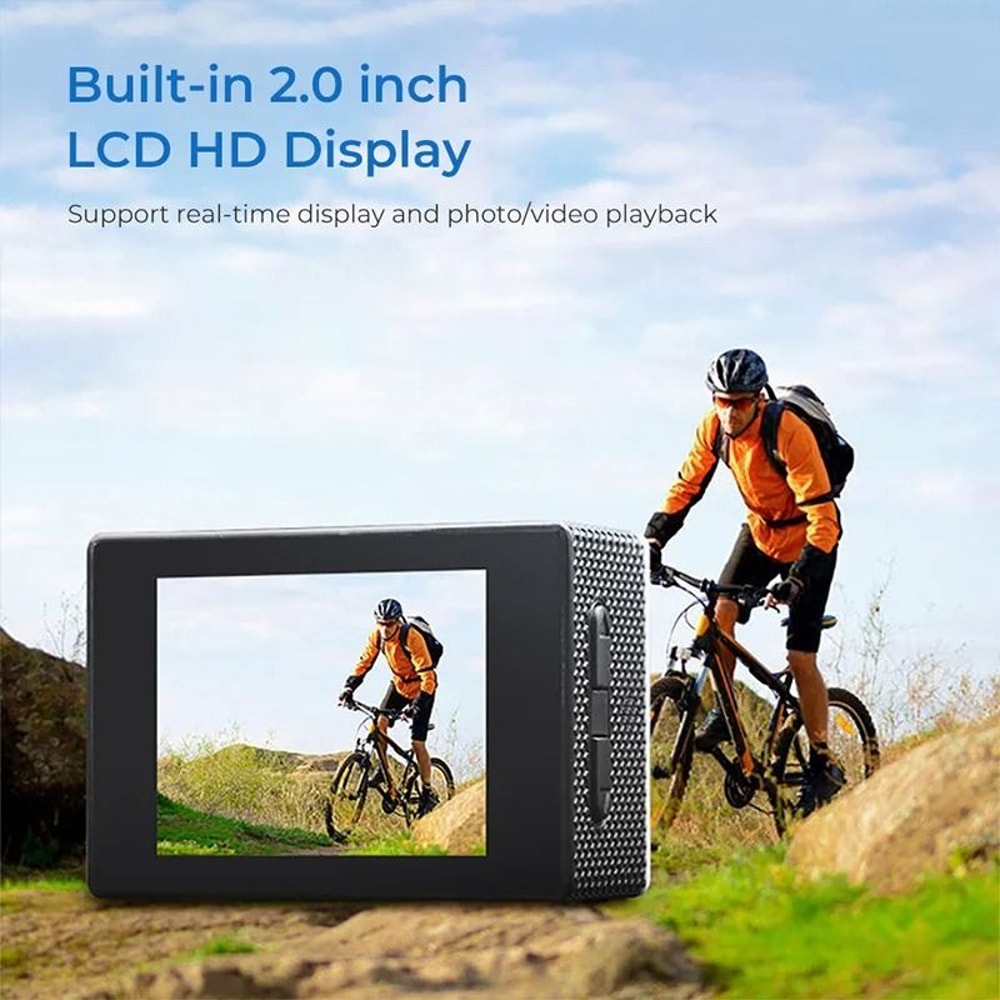 4K Ultra HD Action Camera With Waterproof Case And 20 Inch Screen 1