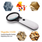 Professional Handheld Magnifying Glass With LED Light 3X And 45X Dual Lens Magnifier For Reading Je 2