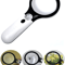 Professional Handheld Magnifying Glass With LED Light 3X And 45X Dual Lens Magnifier For Reading Je 3
