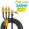 240W Nylon Braided Fast Charging Cable With 3in1 Multiport Connectors 0