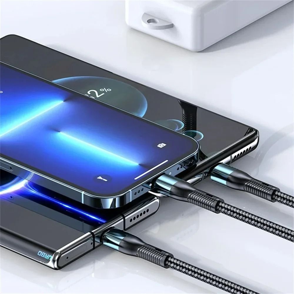 120W 3in1 Fast Charging Cable With Multiport Connectors 5