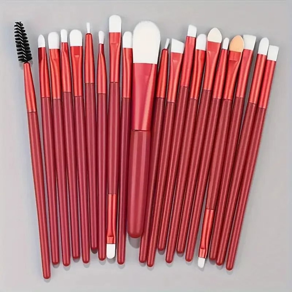 20 Piece Makeup Brush Set For Eyes And Face Blending 19