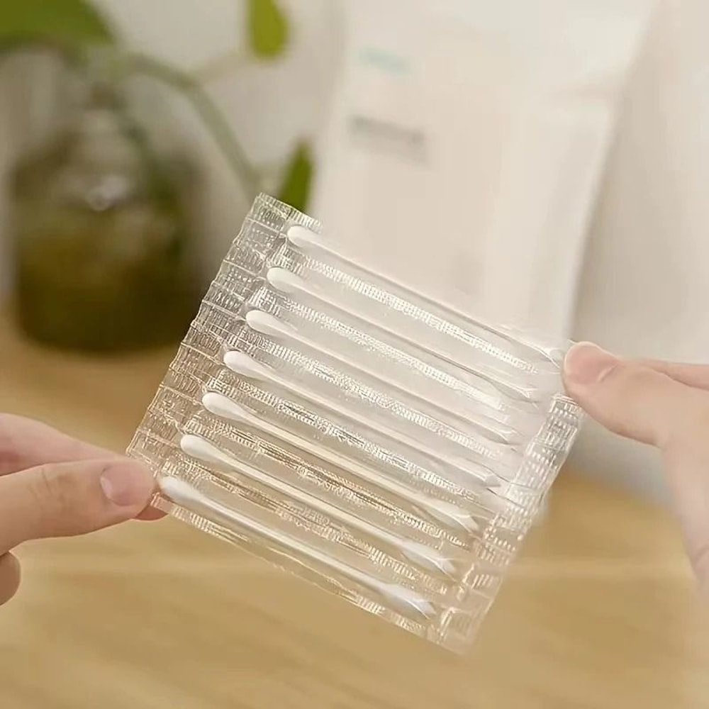 100 Piece Disposable Cotton Swab Set For Cleaning And Cosmetic Use 1