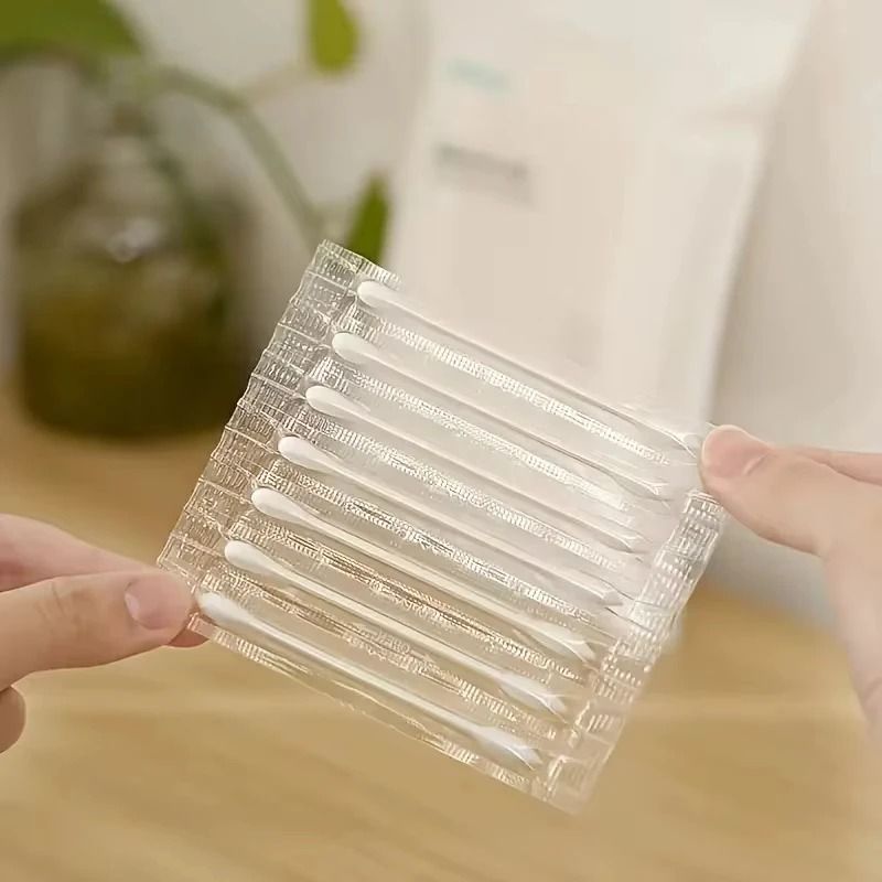 100 Piece Disposable Cotton Swab Set For Cleaning And Cosmetic Use 1