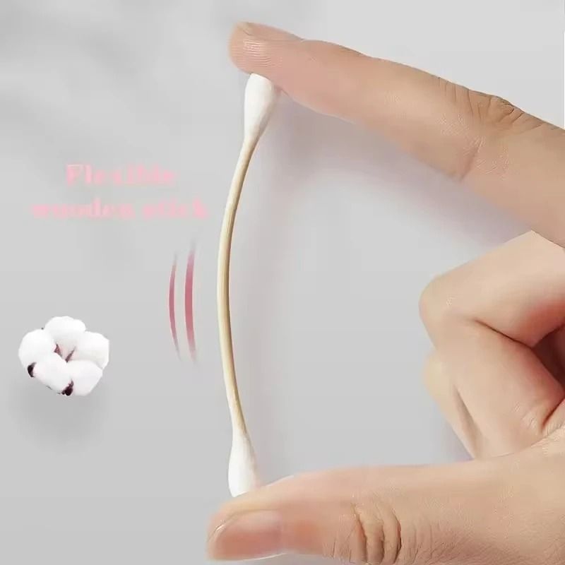 100 Piece Disposable Cotton Swab Set For Cleaning And Cosmetic Use 3