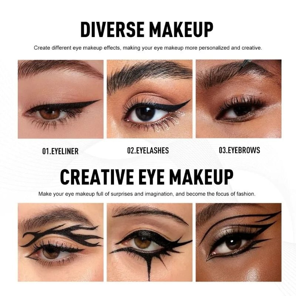 5 Piece Waterproof Liquid Eyeliner Pen Set With Ultra Fine Tip 5