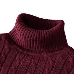 mens turtleneck knitted sweater for warm casual wear