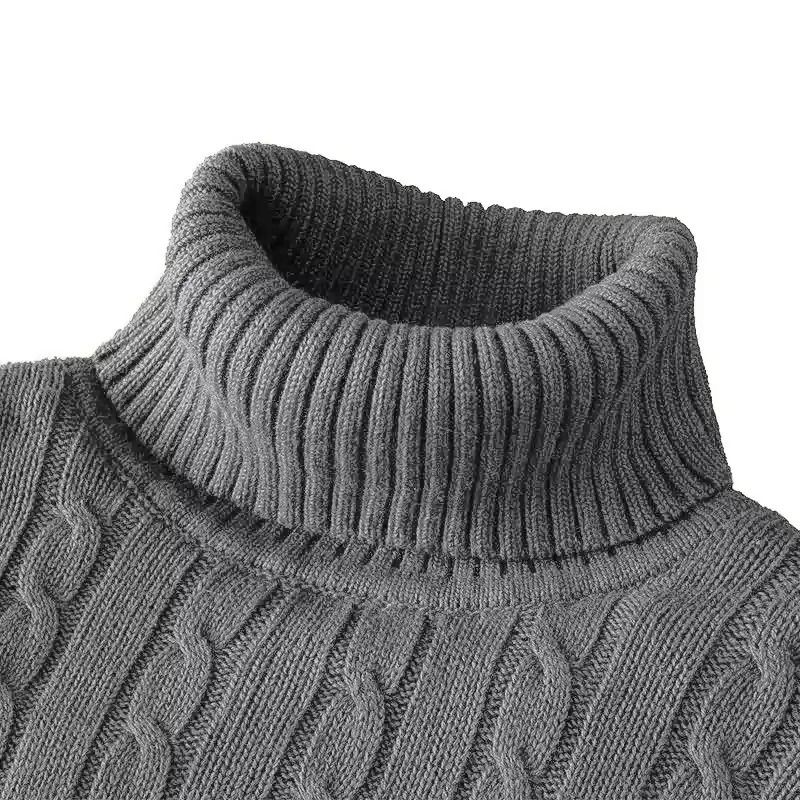 Mens Turtleneck Knitted Sweater For Warm Casual Wear 10