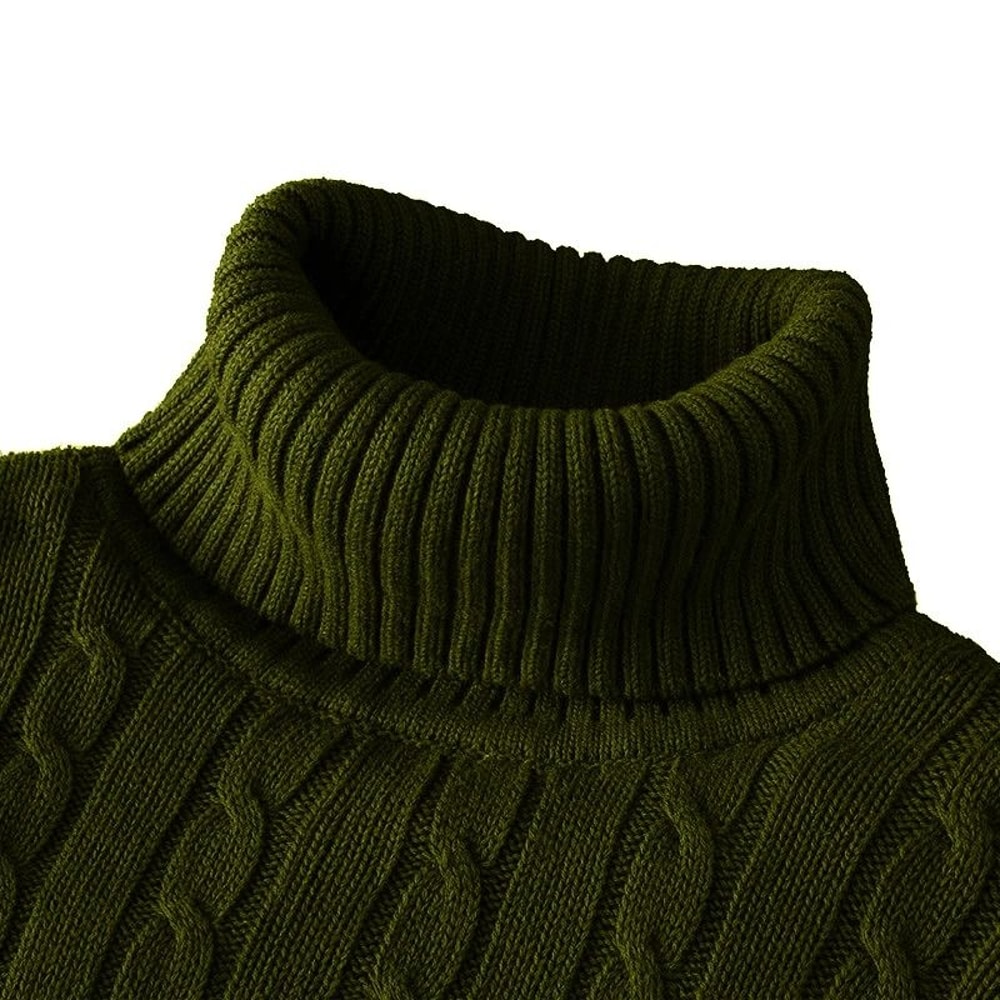 Mens Turtleneck Knitted Sweater For Warm Casual Wear 11