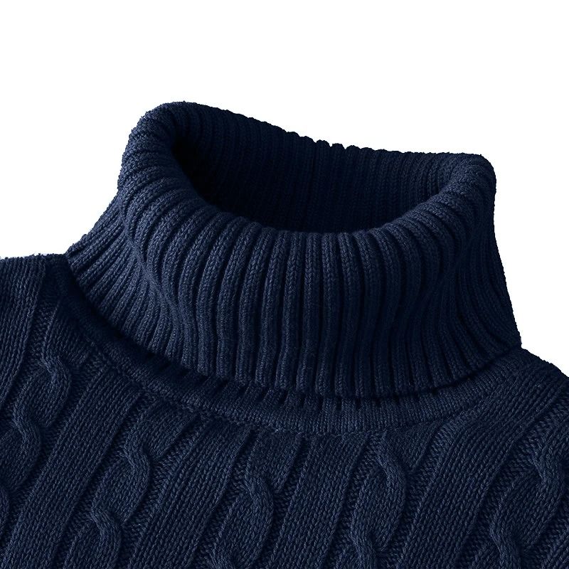 Mens Turtleneck Knitted Sweater For Warm Casual Wear 2