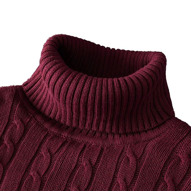 Mens Turtleneck Knitted Sweater For Warm Casual Wear 7