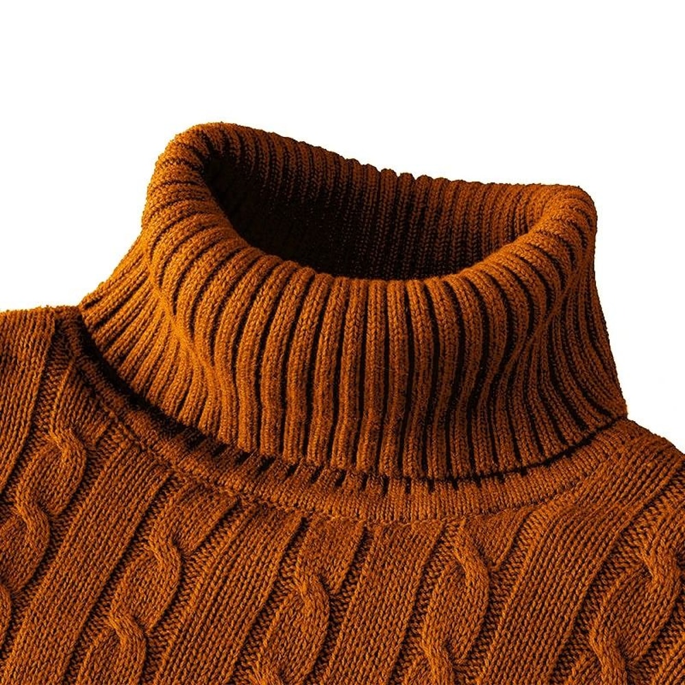 Mens Turtleneck Knitted Sweater For Warm Casual Wear 13