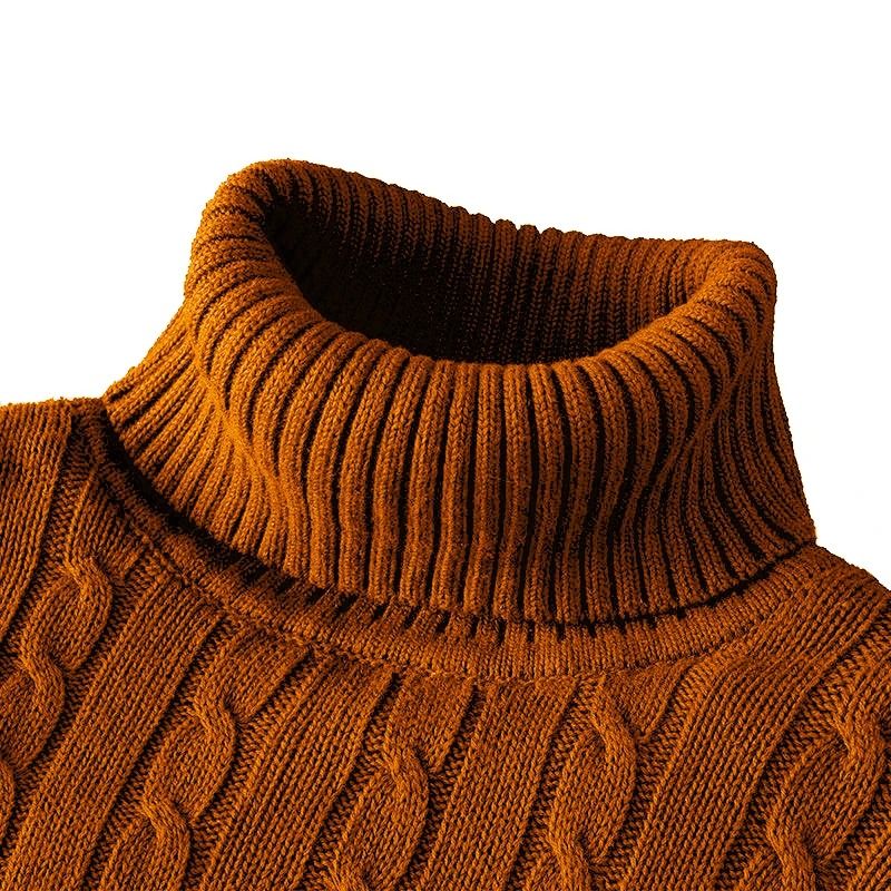 Mens Turtleneck Knitted Sweater For Warm Casual Wear 13
