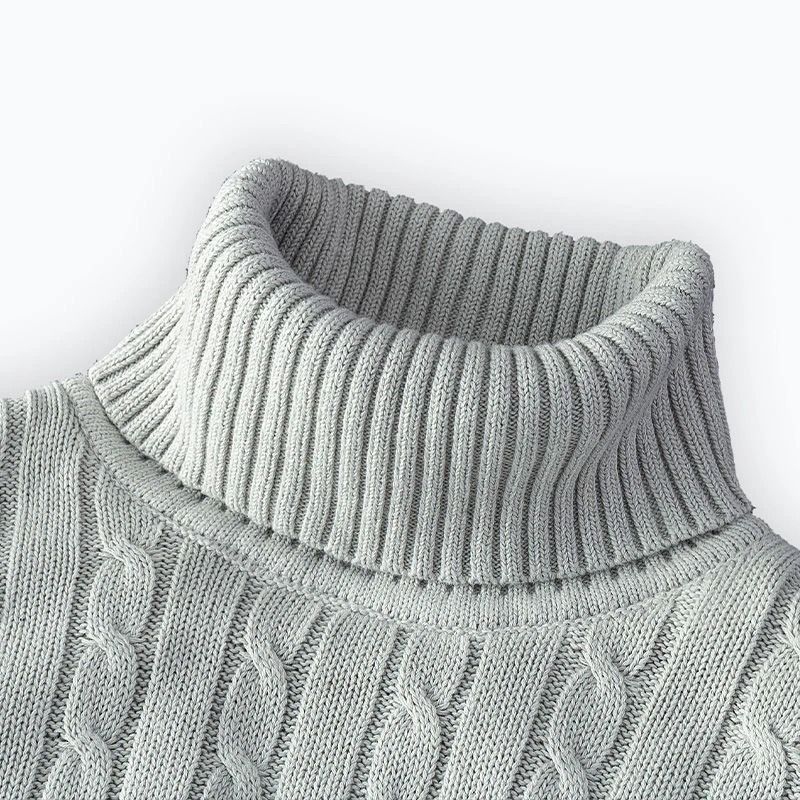 Mens Turtleneck Knitted Sweater For Warm Casual Wear 14