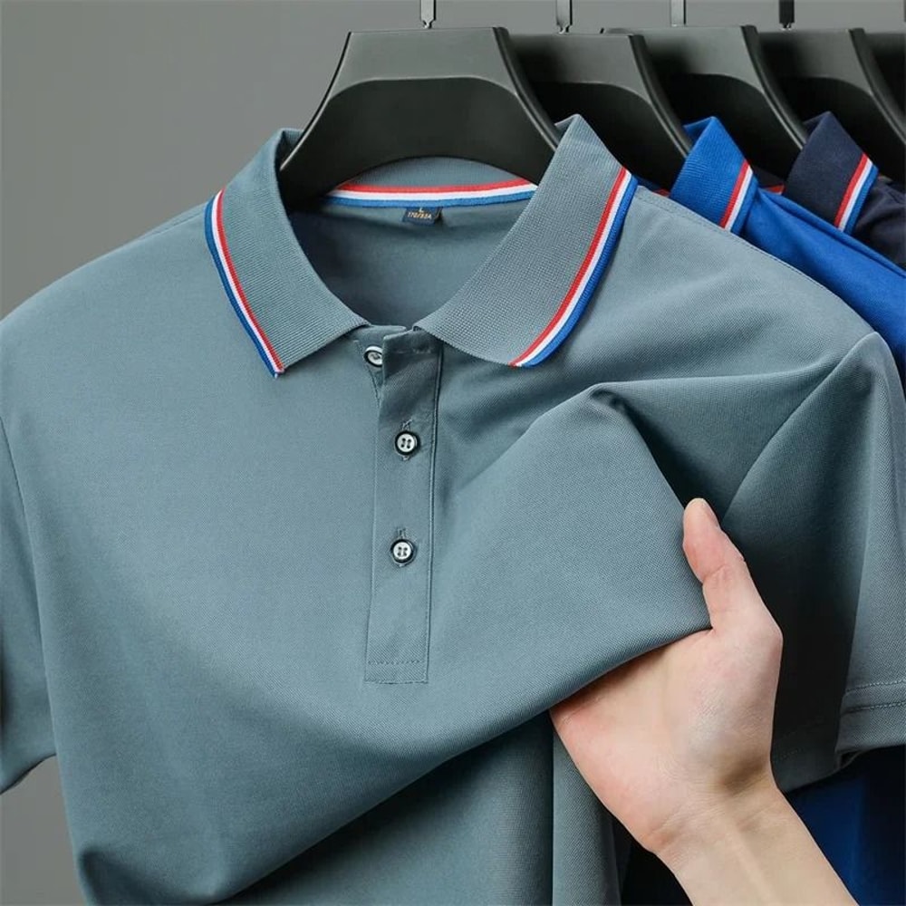 Mens Casual Short Sleeve Polo Shirt For Summer Comfort 2