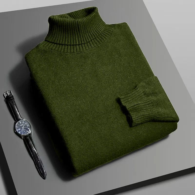 Mens Knitted Turtleneck Sweater For Autumn And Winter Comfort 5