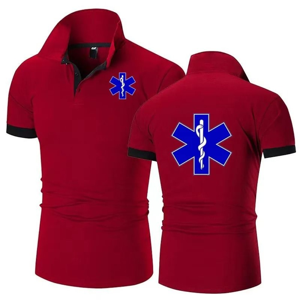 Mens Casual Emergency Style Polo Shirt 6