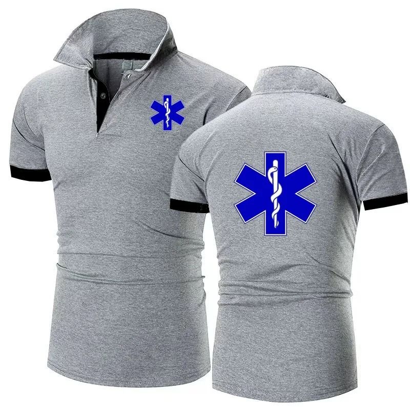 Mens Casual Emergency Style Polo Shirt 10