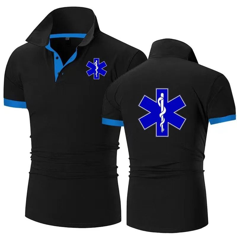 Mens Casual Emergency Style Polo Shirt 8
