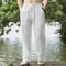 Mens Cotton Linen Beach Jogger Pants For Summer Casual Wear 6